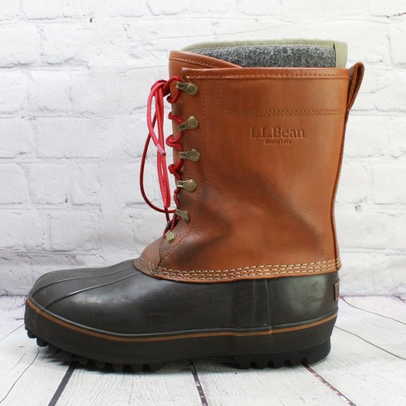 L.L. Bean Other - LL BEAN Maine PAC Boots Snow Felt Pack Leather Rubber Boots M 8.5-9 / L 10-10.5
